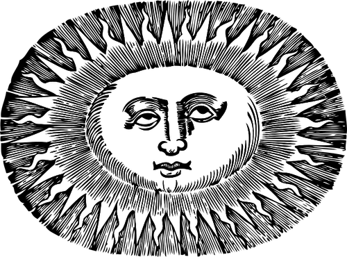 Matahari berbentuk oval vektor ilustrasi