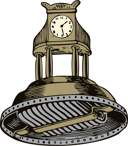 Self winding clock vector illustration