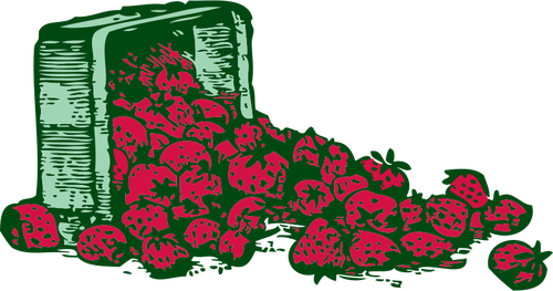 Image vectorielle de fraises panier