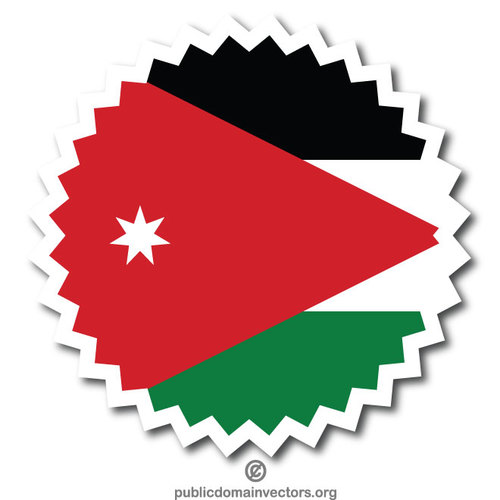 Etiqueta redonda da bandeira de JordÃ£o