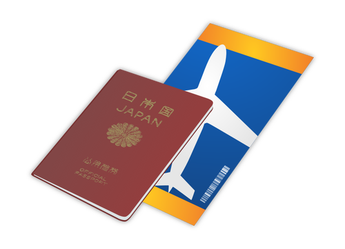 Passagem e o passaporte japonÃªs