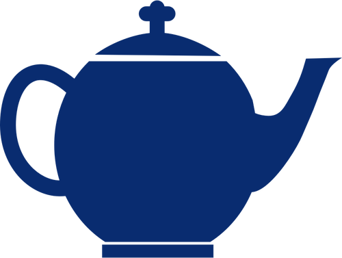 Blaue Kontur-Vektor-Bild von Teekanne