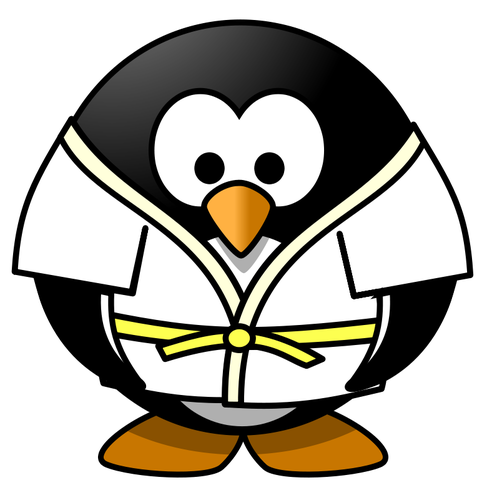 Judo pingÃ¼ino vector de la imagen