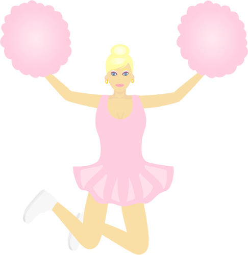 Vektor-Illustration tanzen Cheerleader MÃ¤dchen