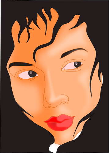 Grafika wektorowa twarzy dziewczyna w czarne pudeÅ‚ko oprawione