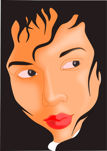 Grafika wektorowa twarzy dziewczyna w czarne pudeÅ‚ko oprawione