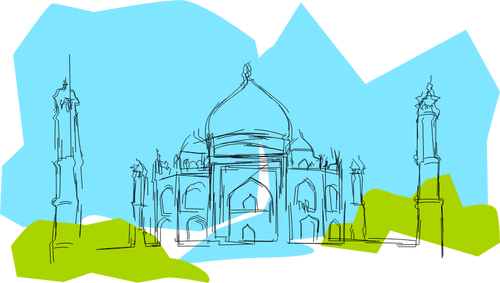Taj Mahal turista atraÃ§Ã£o desenho vetorial