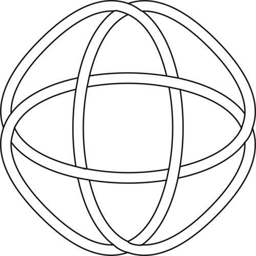 Bilden av Ã¤ndlÃ¶sa keltiska knut i svart och vitt