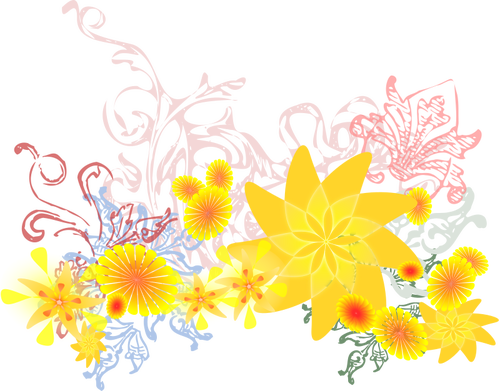 Fargerike blomster vektorgrafikk utklipp