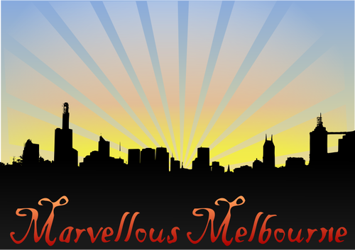 Prachtige Melbourne skyline achtergrondafbeelding vector