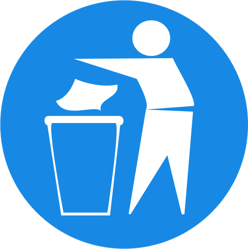 Descarte de lixo em ilustraÃ§Ã£o em vetor sÃ­mbolo bin