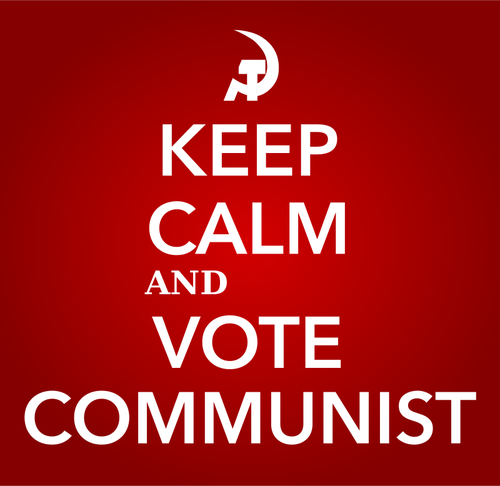 PÄƒstra calmul ÅŸi de a vota comunist semn vector imagine