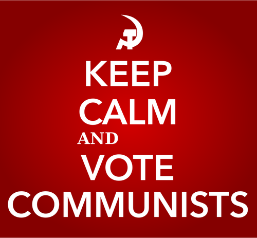Zachovejte klid a hlasovat, Å¾e komunistÃ© podepsat vektorovÃ½ obrÃ¡zek
