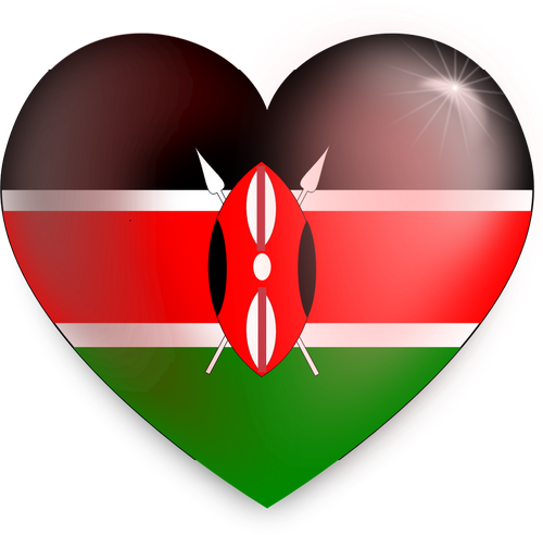 Drapeau du Kenya coeur image vectorielle