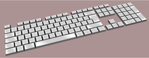 Eenvoudige toetsenbord op kleur achtergrond vectorillustratie