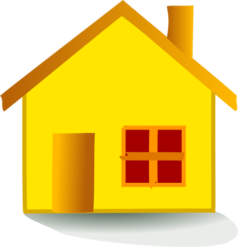 Grafica vettoriale di icona piccola casa arancione