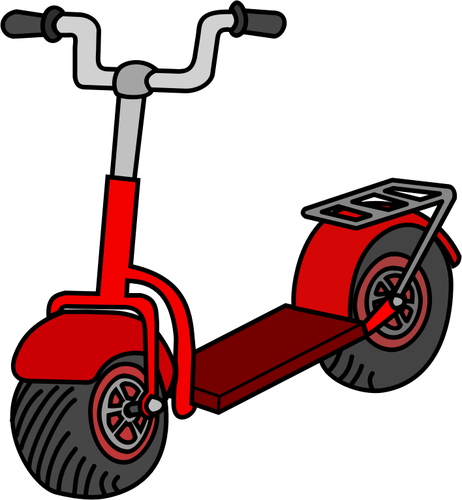 Ilustrasi vektor skuter tendangan merah