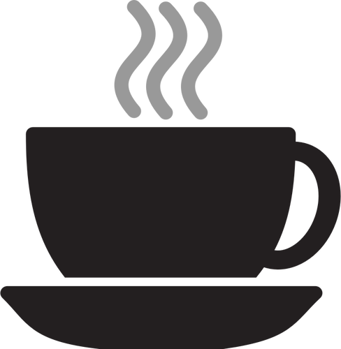 Vector de desen de abur ceaÅŸcÄƒ de cafea sau ceai cu farfurie