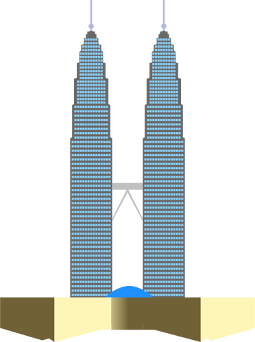 Turnurile Gemene Petronas din Kuala Lumpur vectoriale miniaturi