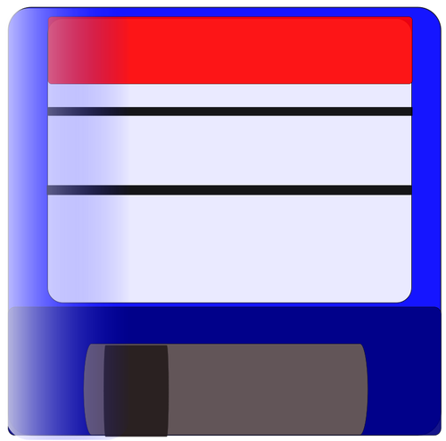 Vektor image av en blÃ¥ merket diskett-ikonet