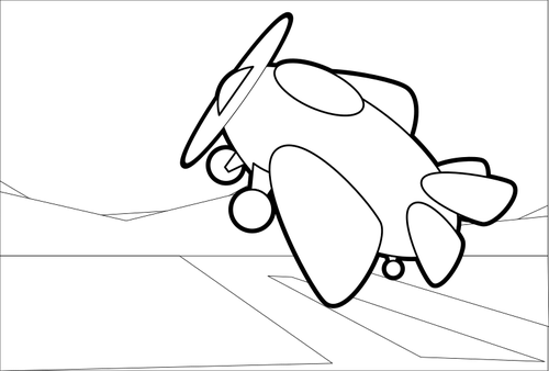 Immagine di vettore del fumetto di un aeromobile