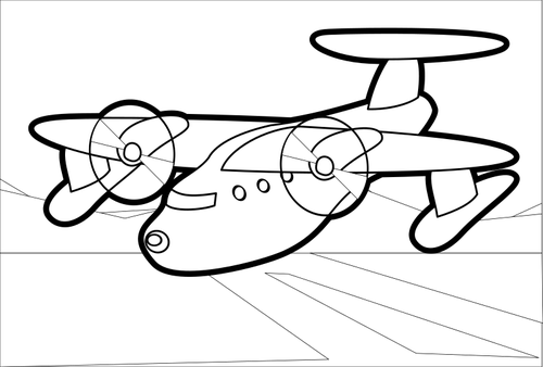 Vetor de esboÃ§o, desenho de aviÃ£o de hÃ©lice