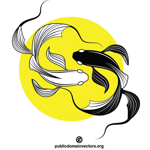 Koi fish silhouette clip art