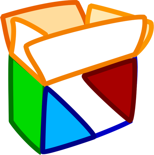Vektor-Cliparts von Multi-farbigen Paket Ã¶ffnen