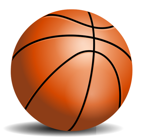 Desenho de bola de basquete vetorial