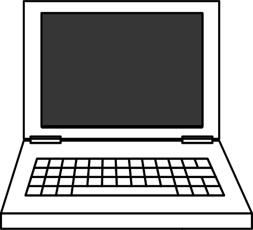 Linie de arta vector imagine de laptop