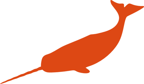 Grote narwal silhouet vector afbeelding