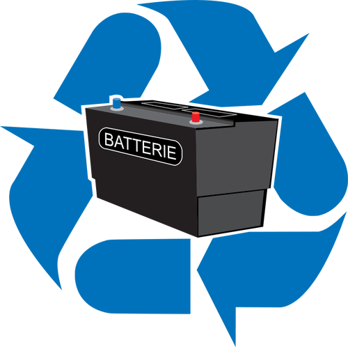 Baterie recyklace bod vektor znamenÃ­