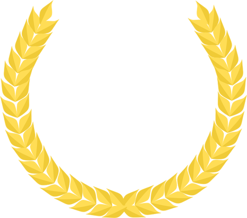 Dessin de couronne de Laurier avec blÃ© dorÃ© vectoriel