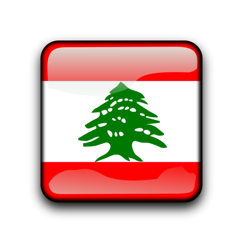 Bandera libanesa vector interior del botÃ³n de web