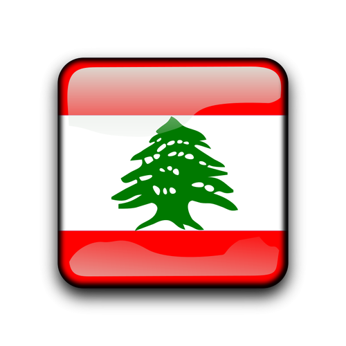 Bandera libanesa vector interior del botÃ³n de web