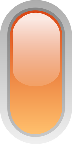 Illustrazione vettoriale pulsante arancione a forma di pillola in posizione verticale
