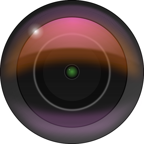 Vektor seni klip lensa kamera dengan gaussian blur filter