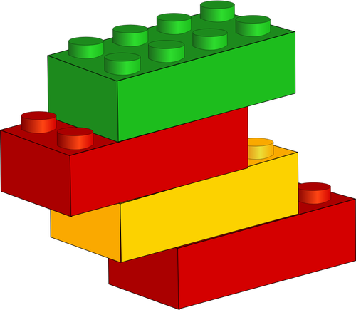 Vector drawing of stackable plastic blocks