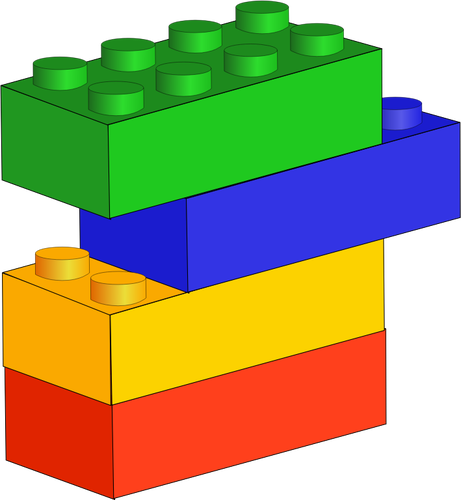 Vector cuatro coloridos bloques de construcciÃ³n de la imagen