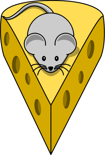 Vector Illustrasjon av musen pÃ¥ en ost