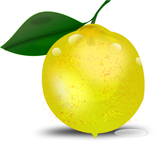 Fotorealistische citroen met een blad vectorillustratie