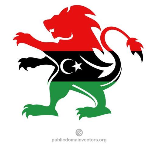 Libysche Flagge mit LÃ¶we-Form