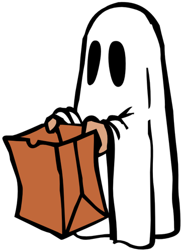 Ghost mit braune Tasche Vektor-Bild