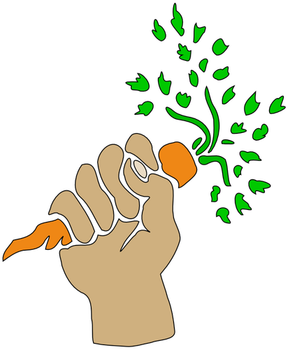 Hand halten Karotten-Vektor-Bild