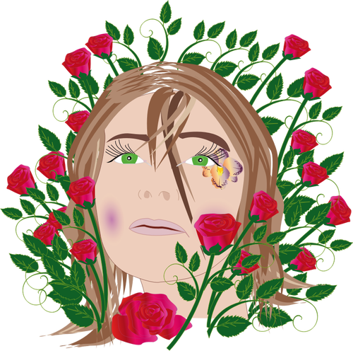 Jente med roser