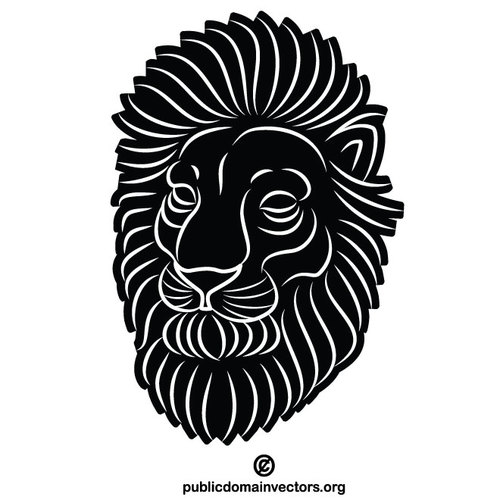 Lion hoofd silhouet glinsterende Clip Art