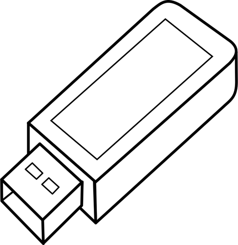 Image de vecteur pour le contour clÃ© USB