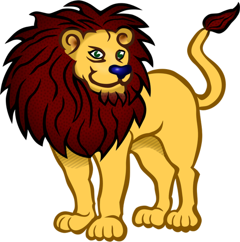 Singa emas kartun gambar vektor karakter