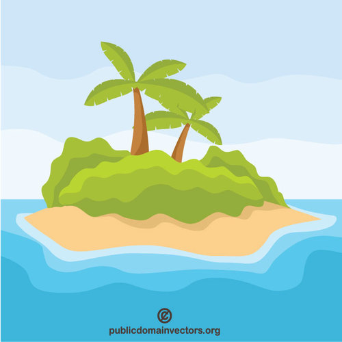 OsamÄ›lÃ½ ostrov s palmami
