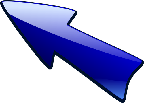 Niebieska strzaÅ‚ka skierowana w gÃ³rÄ™ po lewej stronie wektorowa